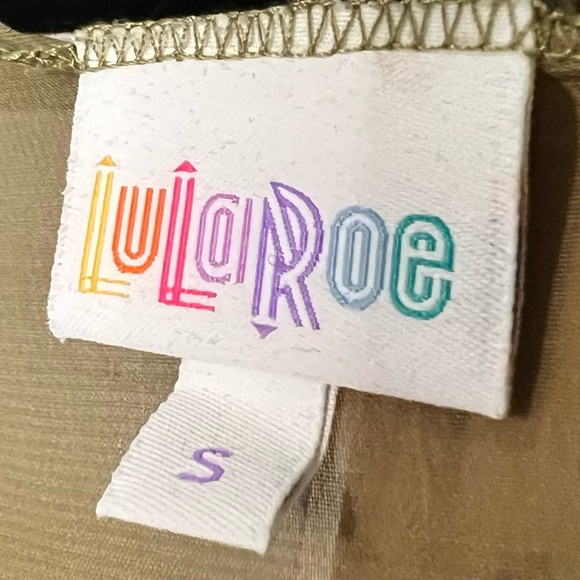 LuLaRoe olive open front waterfall drape short sleeve sheer cardigan fringe hem - Picture 6 of 10